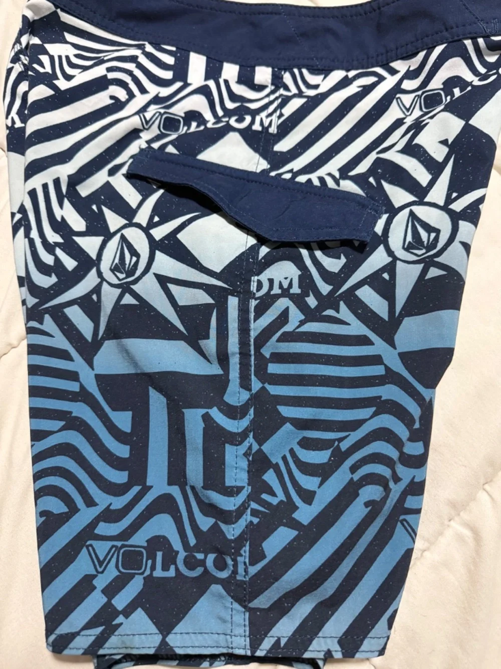 Volcom 28 Swim Trunks Blue with Pocket and Logo